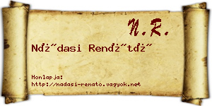 Nádasi Renátó névjegykártya